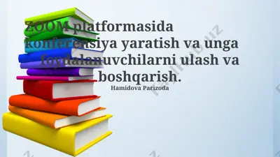 zoom platformada konferensiya tashkil qilish — PPTX