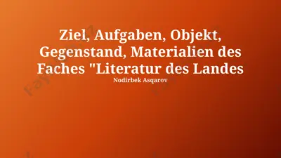 literatur des landes nodirbek asqarov — PPTX
