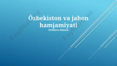 o‘zbekiston va jahon hamjamiyati — PPTX