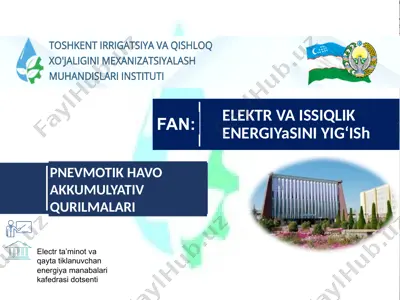 pnevmotik havo akkumulyativ qurilmalari — PPTX