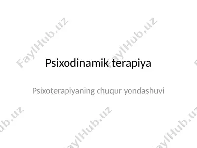 psixodinamik terapiya — PPTX