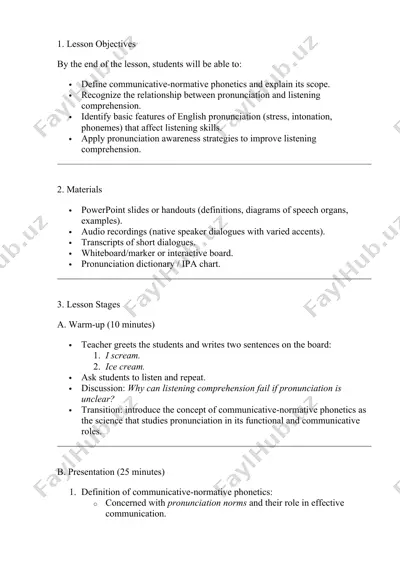 communicative-normative phonetics lesson — DOCX