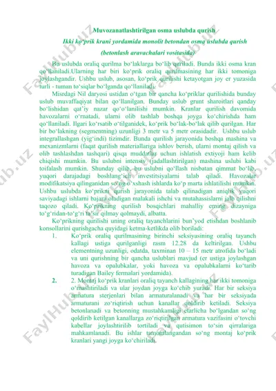 monolit beton qurish — DOCX