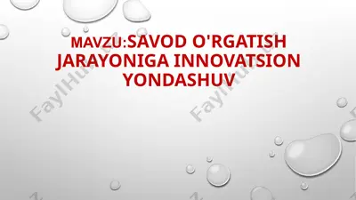 savod o'rgatish jarayoniga innovatsion yondashuv — PPTX