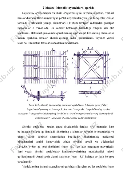 monolit tayanchlarni qurish — DOCX