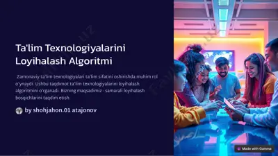 ta'lim texnologiyalarini loyihalash algoritmi — PDF