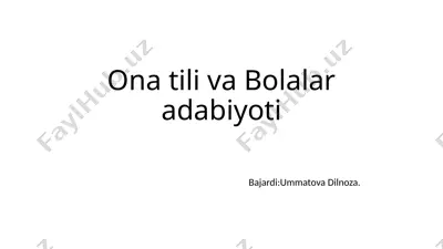 ona tili va bolalar adabiyoti — PPTX
