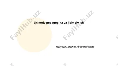 ijtimoiy pedagogika va ijtimoiy ish — PPTX