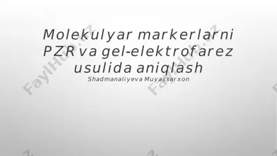 molekulyar markerlarni pcr yordamida ko'paytirish — PPTX