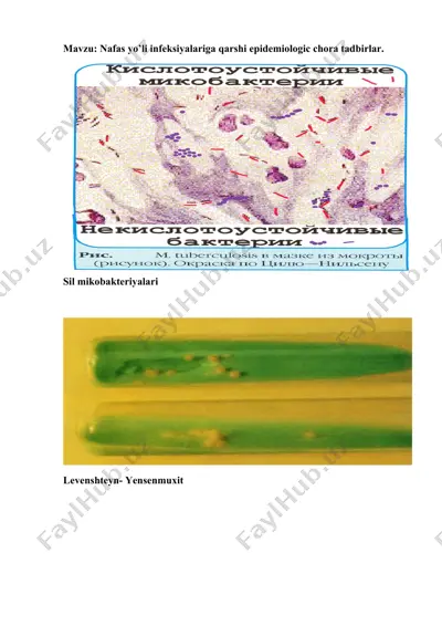 nafas yo’li infeksiyalariga qarshi epidemiologic chora tadbirlar — DOC