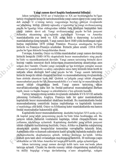 yangi zamon davri tarixi — PDF