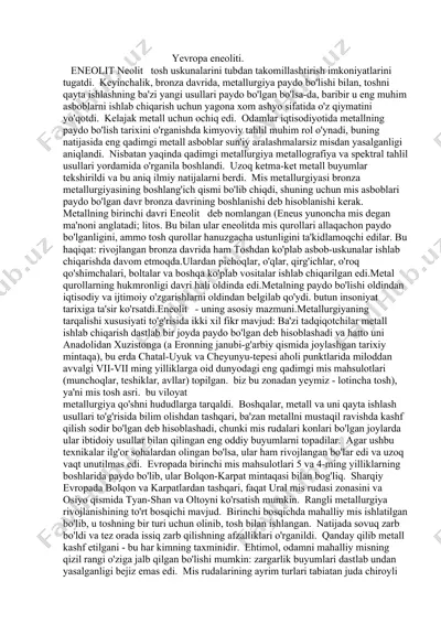 yevropa eneoliti — DOC