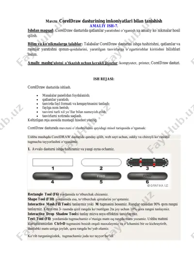 coreldraw dasturining imkoniyatlari — PDF