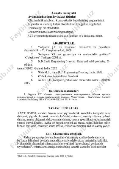 avtomatlashtirilgan loyihalash tizimlari — PDF