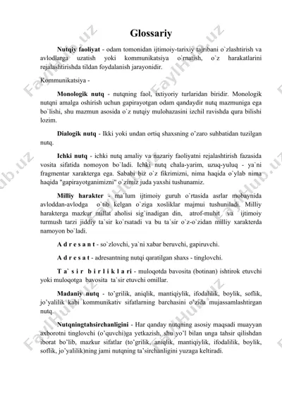nutqiy faoliyat — DOCX
