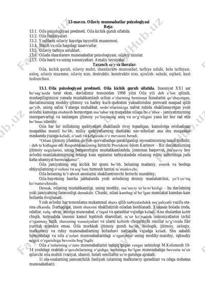 oilaviy munosabatlar psixologiyasi — PDF