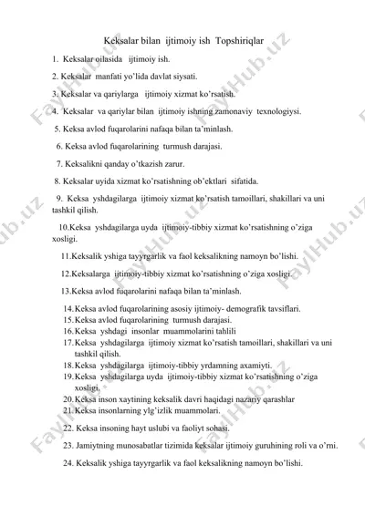 keksalar bilan i̇jtimoiy ish — DOCX