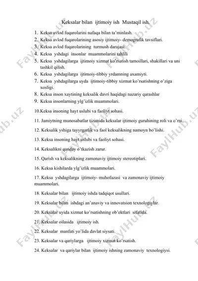 keksalikning ijtimoiy asoslari — DOCX