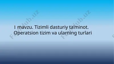 tizimli dasturiy ta’minot — PPTX