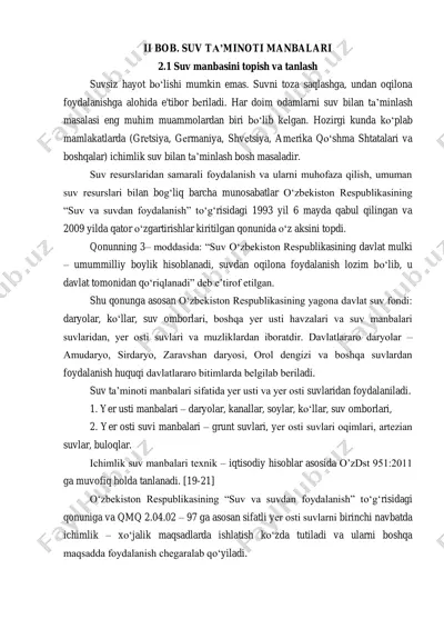 suv ta’minoti manbalari — PDF