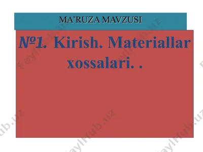 konstruktsion materiallar texnologiyasi — PPT