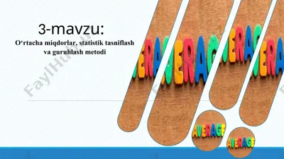 statistika asoslari — PPTX