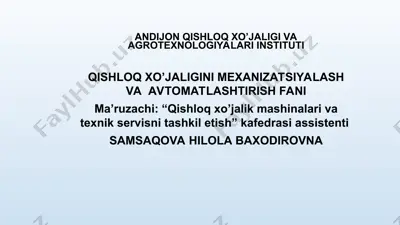paxta hosili terib olishda qo’llaniladigan mashinalar — PPT
