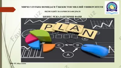 bozor iqtisodiyoti sharoiti bo'yicha rejalarshtirish va boshqarish — PPTX
