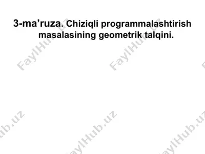 chiziqli dasturlashning geometrik asoslari — PPT