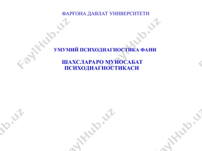 umumiy psixodiagnostika — PPT
