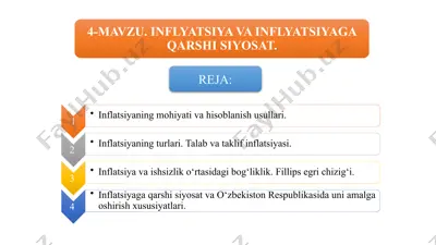 inflatsiyaning mohiyati va hisoblanishi usullari — PPTX