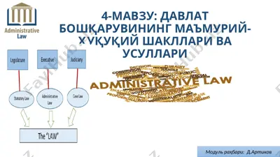davlat boshqaruvining ma'muriy-huquqiy shakllari va usullari — PPT