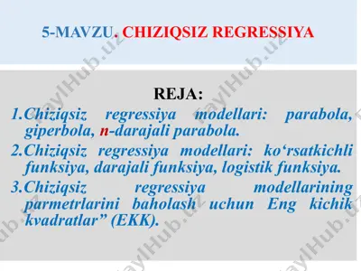 chiziqsiz regressiya — PPTX