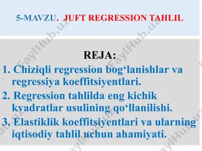 juft regression tahlili — PPTX