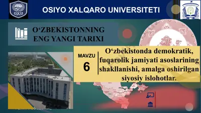 o‘zbekistonda demokratik, fuqarolik jamiyati asoslarining shakllanishi — PPTX