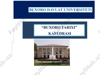 buxoro tarixi kafedrasi — PPTX