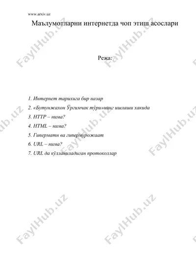 mаълумотларни интернетда чоп этиш асослари — DOC