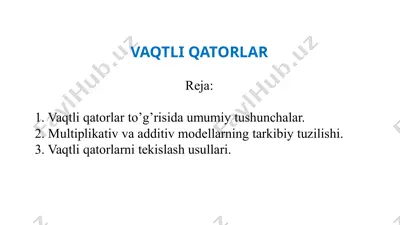 vaqtli qatorlar — PPTX