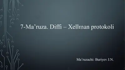 diffi-xellman protokoli — PPTX