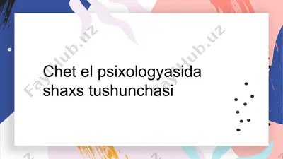 chetel psixologiyasi — PPTX