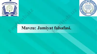 jamiyat falsafasi — PPTX