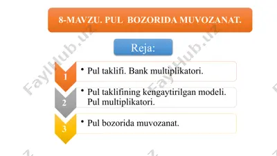 pul taklifi. bank multiplikatori — PPTX