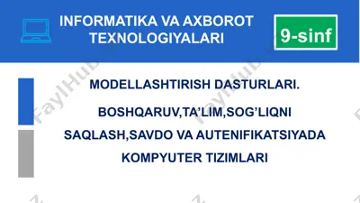 modellashtirish dasturlari — PPTX