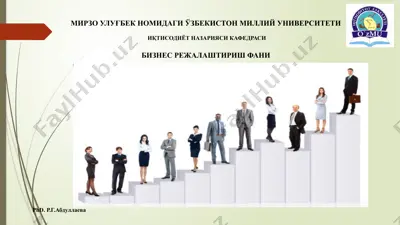 biznes rejalashtirish fanining tashkiliy reja va menedzhment qismi — PPTX