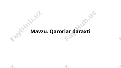 qarorlar daraxti — PPTX