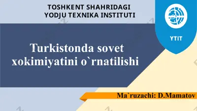 turkiston davlat sovet xokimiyatini o‘rnatilishi — PPTX