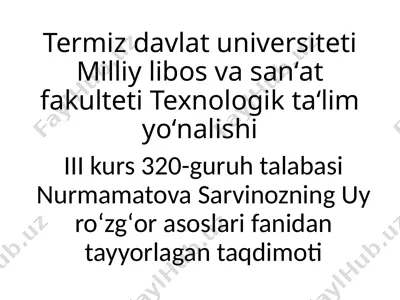 kir yuvish mashinalari tarixi va ishlanishi — PPTX
