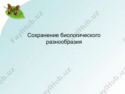 biologik turli xilchilikni saqlash — PPTX