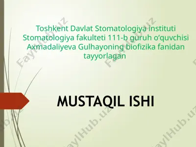 qattiq jismlar va biologik to’qimalarning mexanik hossalari — PPTX
