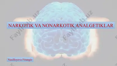 narkotik va nonarkotik analgetiklar — PPTX